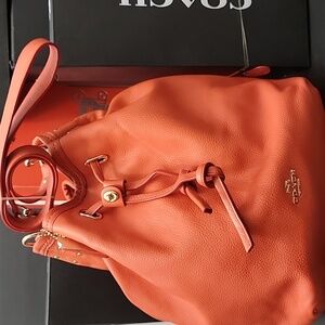 Coach Leather Turnlock Tie Bucket Bag No. 34988